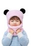 Eared Panda Children's Beanie Hat with Hood, Eared Plush Beanie, Windproof Hat with Neck Collar, Gift Product - 4