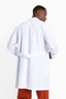 White Lycra Long Length Classic Collar Men's Doctor Nurse Teacher Lab Coat - 3