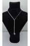 Stainless Steel Silver Color Rectangle Zircon Stone Star End Necklace - 2