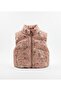 Baby Girl-Child Button Closure Belted Woven Fall Dress Zipper Closure Puffy Fall Vest Set - 2