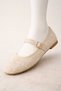 Tweed Fabric Mary Janes Ballet Flats Stylish Buckled Orthopedic Sole Everyday Shoes - 6