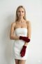 Velvet Evening Dress & Bridal Gloves 21 cm – Short Model with Fingers, Stylish and Elegant Gloves for Special Occasions, Weddings, and Special Days