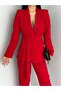 Women's Tie-Up Belted Shawl Collar Blazer Jacket Flared Leg Stretchy Pants Suit - 4