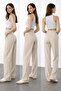 Lussi Women's Lycra Cirt Closure Open Palazzo Pants Cream - 2