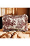 Double Ruffled Duvet Cover Set French Toile De Jouy Patterned 4 Piece - 3