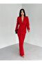 Women's Tie-Up Belted Shawl Collar Blazer Jacket Flared Leg Stretchy Pants Suit