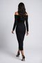 Women's Cross-Necklace Drape Detail Flexible Fabric Design Dress - 7