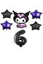 Best Kuromi Rakam Purple-Black Star Foil Balloon Set Age-6