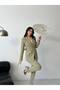 Women's Gold Button Detailed Blazer Jacket Pants Suit - 4