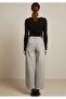 Women's Wide Leg Button Detailed Gray Denim 100% Cotton Trousers - 2