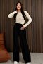 Black Women's Comfortable Fit Knitwear Pants Size 25703 - 5