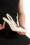 Pointed Toe Trot Heeled Open Back (9cm) Gold Color Galvanized Heel Women's Heeled Shoes - 2