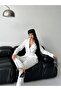 Women's Gold Button Detailed Blazer Jacket Pants Suit - 4