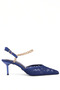 Navy Blue High Heeled Shoes Women's Shoes Special Day Wedding Dress Shoes with Heels