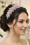 Powder Pink Crystal Stone Bridal Crown Henna and Engagement Hair Accessory