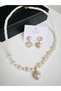 Pearl Necklace Earrings Evening Dress Valentine's Mother's Day Bridal Pearl Set - 2