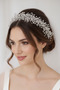 Bridal Crown Grey Crystal Beaded Handmade Hellenistic Bridal Hair Accessory Henna Crown