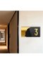 Gold - Black Plexiglass Horizontal 15X8 cm Hotel - Apartment Site - Apartment Office Door Number - Number 3 Three - 4