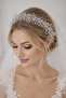 Bridal Crown Grey Crystal Beaded Handmade Hellenistic Bridal Hair Accessory Henna Crown - 3