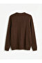 Brown Crew Neck Patterned Men's Knitwear Sweater - 6