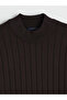 Brown half turtleneck striped men's knit sweater from gülis store - 6