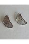Silver Patterned D Earrings