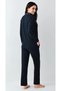 Women'S, Navy Blue, Exclusive, Shirt Collar, (with Sleep Socks as a Gift), Pajama Set - 5