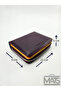 Purple&Mustard&Orange Faux Leather Wallet with Card Holder - 3