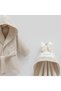3-Piece Baby Girl Bath Set Hooded Bathrobes, Rabbit Embroidered Swaddle Towel and Slipper Set (Beige) - 2