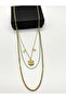 Steel Gold Clover Blue Beaded Multi Necklace - 6