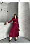 Women's Two-Piece Set Stylish Button Detail Mock Neck Blazer Jacket Long Skirt Set - 5