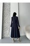 Women's Two-Piece Set Stylish Button Detail Mock Neck Blazer Jacket Long Skirt Set - 4