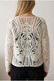 White Crochet Cardigan with Buttons Standard Size - 2