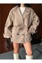 Short Oversized Premium Soft Textured Trend Cape Cashmere Coat