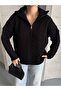 Zippered Half Fisherman's Hair Knit Sweater - 6