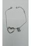 Stainless Steel Gold and Silver Color Heart Detailed Letter Bracelet - 8