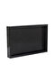 Medium Size Shiny Black Crocodile Patterned Faux Leather Tray
