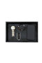 Medium Size Shiny Black Crocodile Patterned Faux Leather Tray - 3