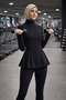 Women's Flared Sports Jacket – Zippered, with Pockets, Stretch Fabric , Finger-Hole - Textured - 2