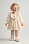 Mymi̇o Girl 6-24 Months Natural Dress with Beads - 2