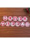 11-Letter Red and White Stringed Wooden Christmas Tree Ornament with Happy Birthday Written (5047)