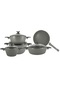Homemaker 9-Piece Farah Cookware Set - Tempered Glass Lids - 3 Deep Pots - 1 Low Pot - 1 Frypan - No - 3