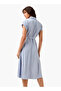 Striped Shirt Women Dress with Belt - 3