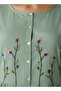 Night Dress Short Sleeves with Floral Embroidery Cotton - 4