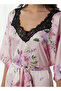 Night Dress Short Sleeve Floral Print - 4