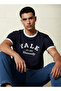 Men Relaxed Fit Crew Neck Yale University Print Ringer T-shirt