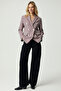 Meran women's wool blend pink coat with button detail and long sleeves - 4