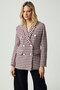 Meran women's wool blend pink coat with button detail and long sleeves - 3
