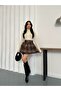 Women's Plaid Belt Piece Lace Skirts - 2