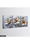 Gold Leaf Flower 3 Piece Canvas - Canvas Painting - 3